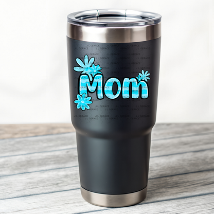 Mom Daisy Floral Blue PNG Design
