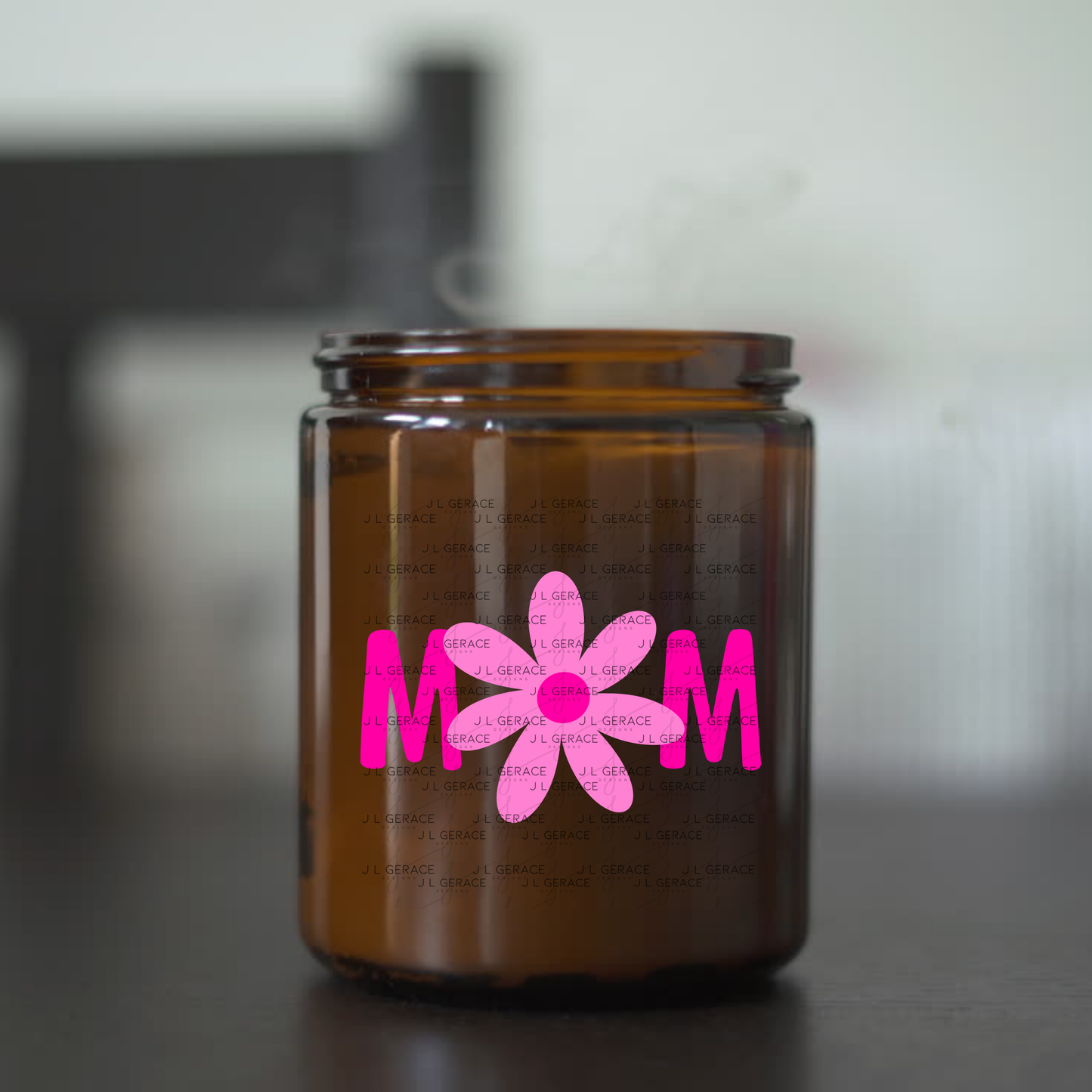 Mom Daisy Floral Pink Gradient PNG Design