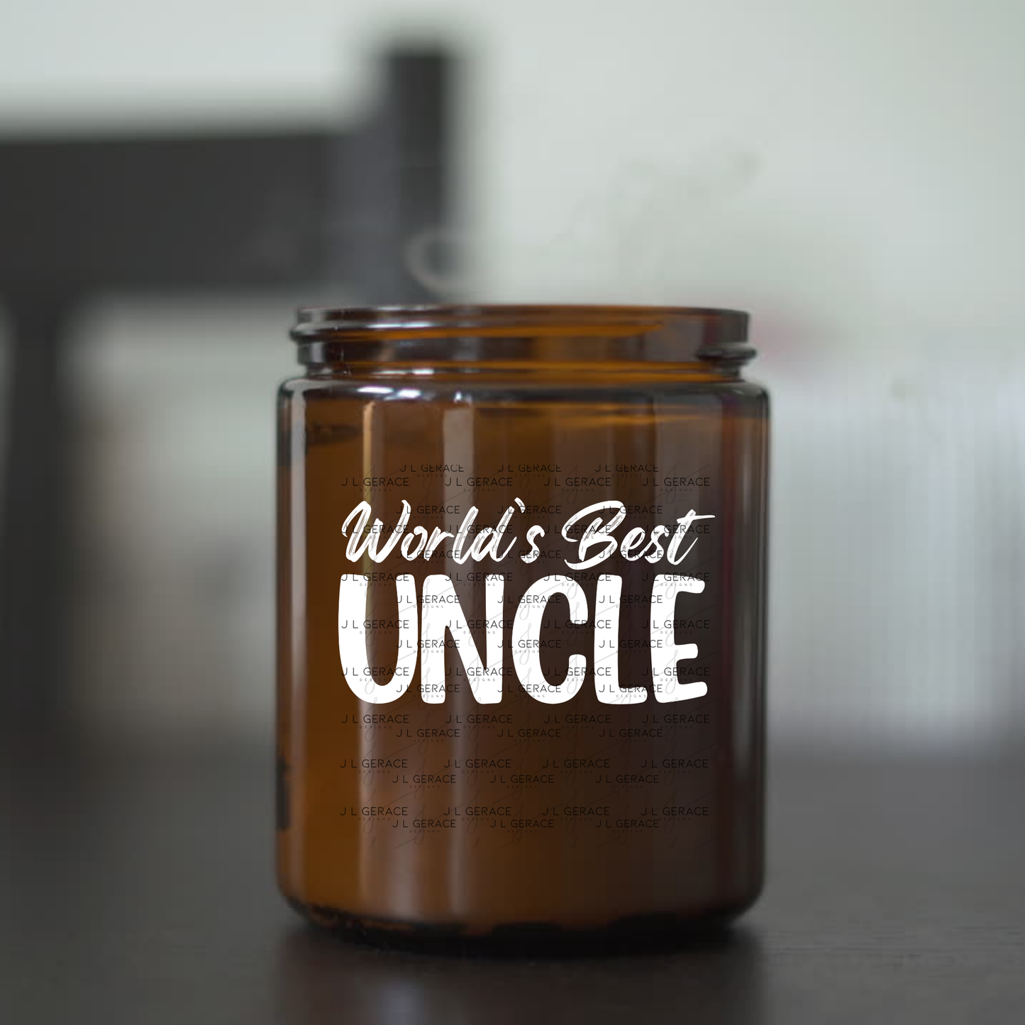 Worlds Best Uncle PNG – White Typography Sublimation Design