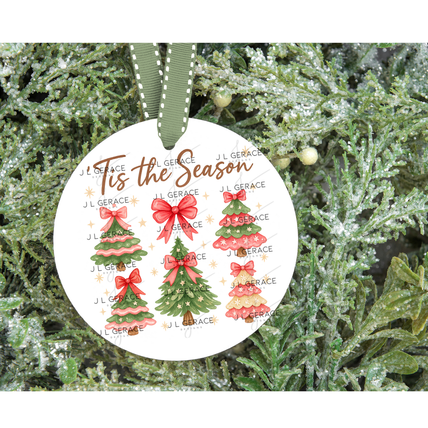 ’Tis the Season Christmas Tree Clipart Set PNG