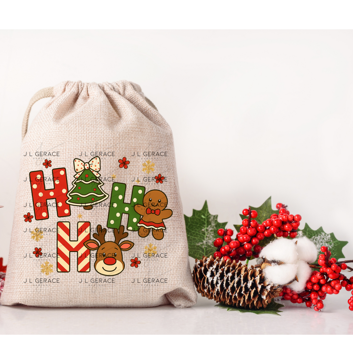 Ho Ho Ho Christmas PNG – Gingerbread, Reindeer & Tree Clipart