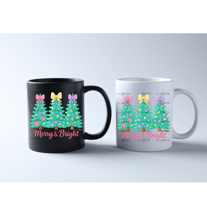 Merry & Bright Pastel Christmas Trees PNG Clipart