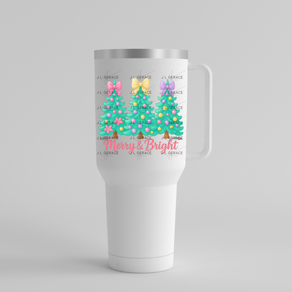 Merry & Bright Pastel Christmas Trees PNG Clipart