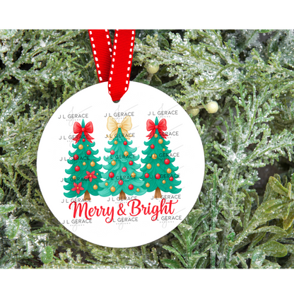 Merry & Bright Traditional Christmas Trees PNG Clipart