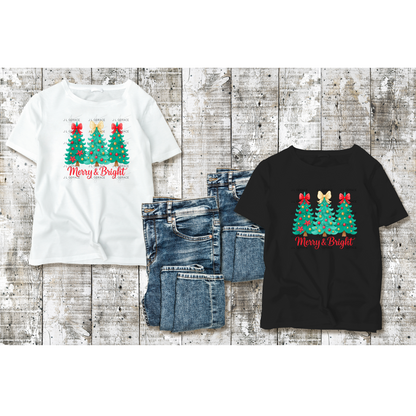 Merry & Bright Traditional Christmas Trees PNG Clipart