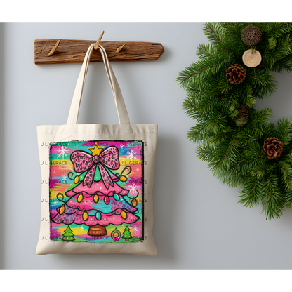 Leopard Print Christmas Tree PNG Clipart – Colorful Painted Holiday Art