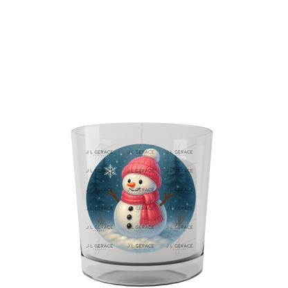 Cute Snowman PNG – Winter Snowman Clipart with Pink Hat & Scarf