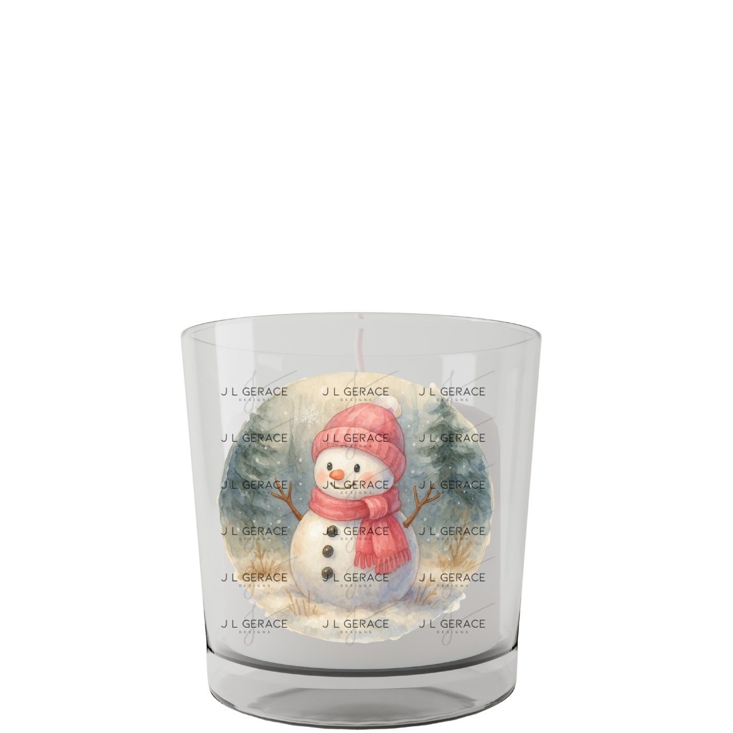 Watercolor Snowman PNG – Cute Winter Snowman Clipart with Pink Hat & Scarf