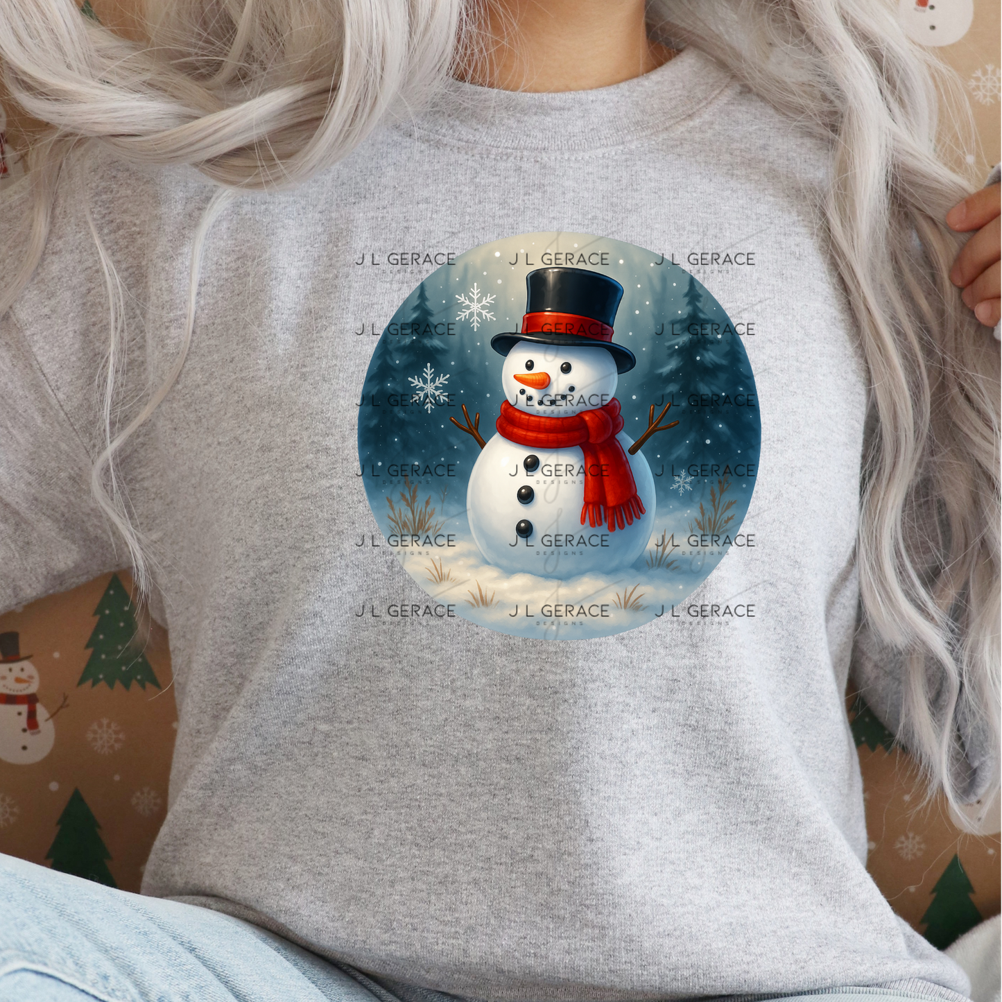 Classic Snowman PNG – Winter Snowman Clipart with Top Hat & Red Scarf