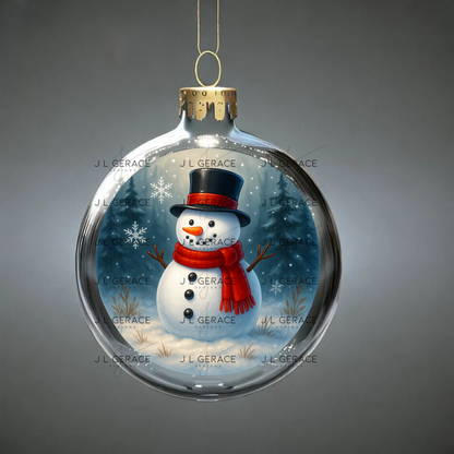 Classic Snowman PNG – Winter Snowman Clipart with Top Hat & Red Scarf