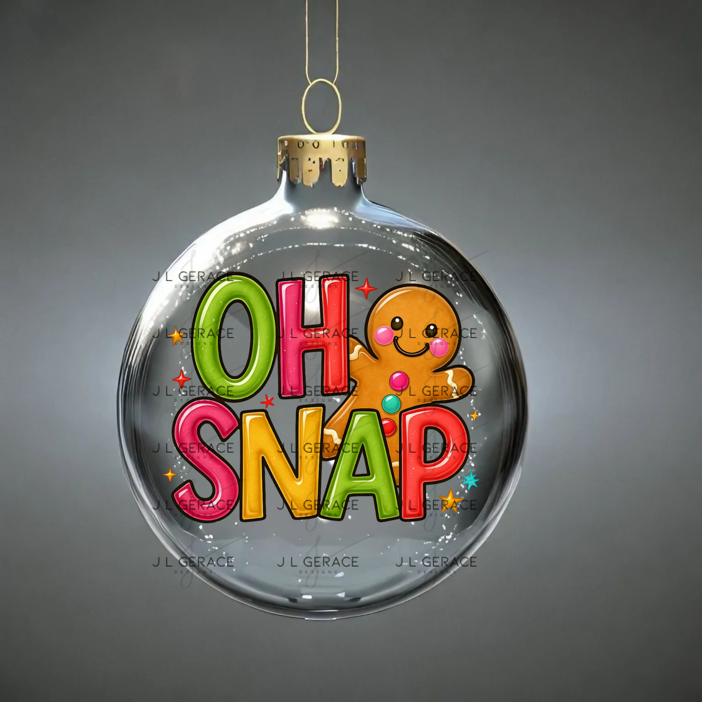 Oh Snap Gingerbread Man PNG – Cute Christmas Cookie Clipart
