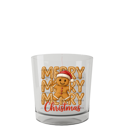 Merry Merry Merry Gingerbread Man PNG – Cute Christmas Cookie Clipart