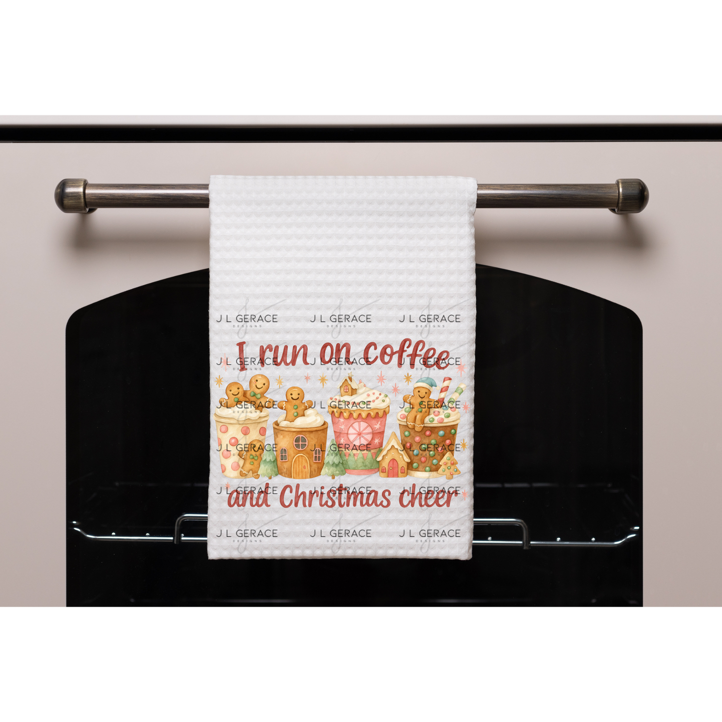 I Run on Coffee and Christmas Cheer PNG – Gingerbread Holiday Cups Clipart