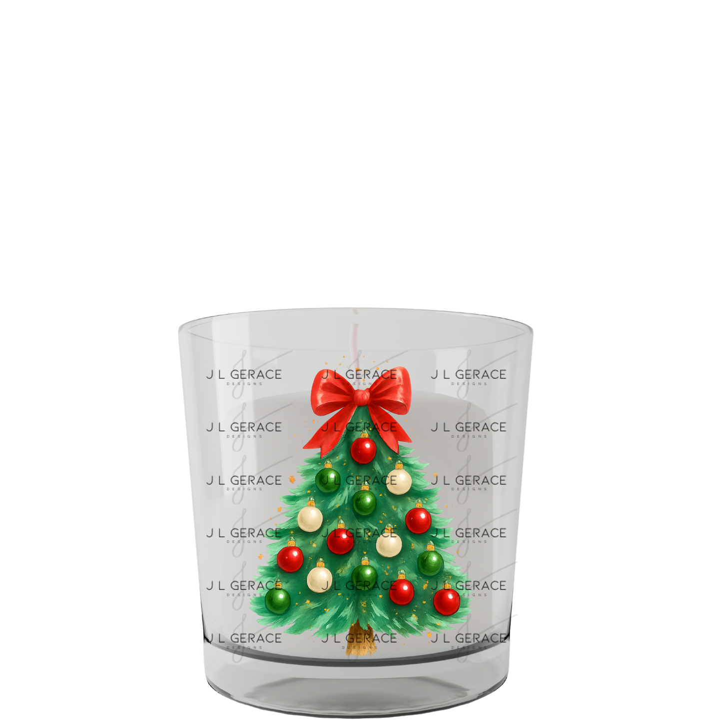 Classic Red Bow Christmas Tree PNG Clipart – Traditional Ornament Holiday Design