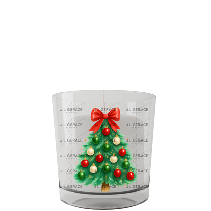 Classic Red Bow Christmas Tree PNG Clipart – Traditional Ornament Holiday Design
