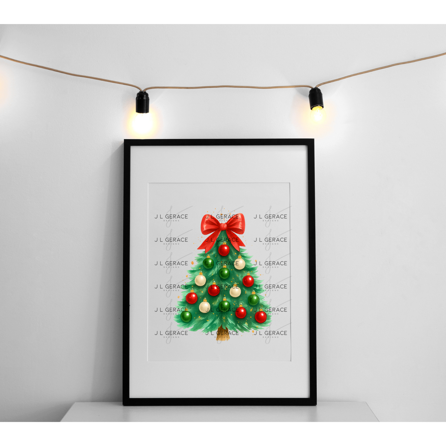 Classic Red Bow Christmas Tree PNG Clipart – Traditional Ornament Holiday Design