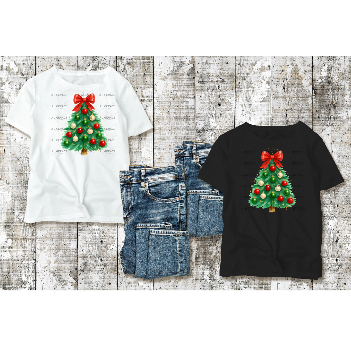 Classic Red Bow Christmas Tree PNG Clipart – Traditional Ornament Holiday Design