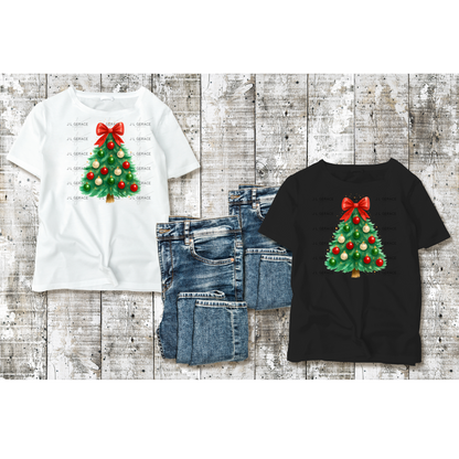 Classic Red Bow Christmas Tree PNG Clipart – Traditional Ornament Holiday Design