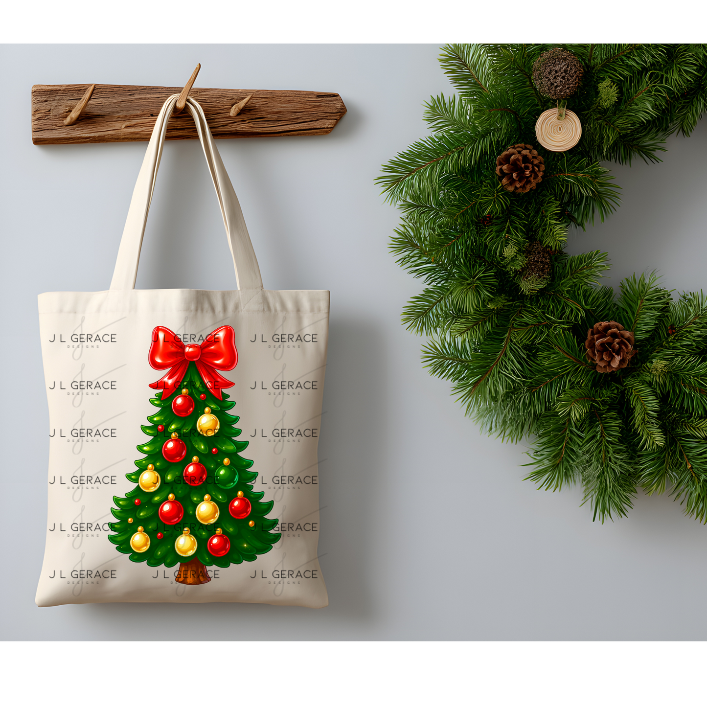 Glossy Red Bow Christmas Tree PNG Clipart – Red & Gold Ornament Holiday Design