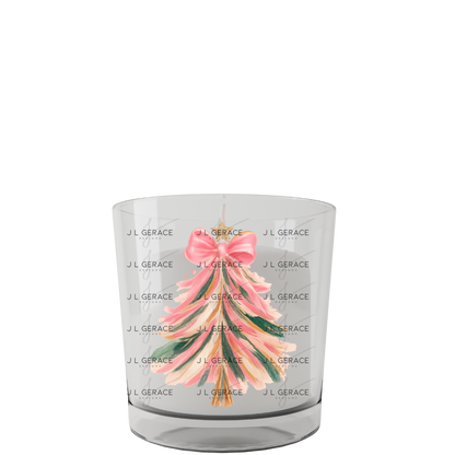 Pink Brushstroke Christmas Tree PNG – Bow & Star Holiday Clipart