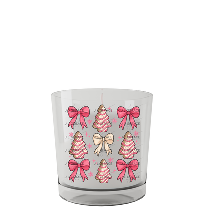 Pink Christmas Tree Cookie & Bow PNG Clipart Set – Glossy Holiday Elements