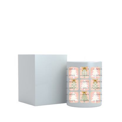 Pink Christmas Tree Rectangle PNG Clipart Set – Pastel Holiday Tree Designs