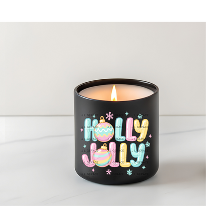 Holly Jolly Pastel Christmas PNG – Cute Ornaments & Lettering Clipart