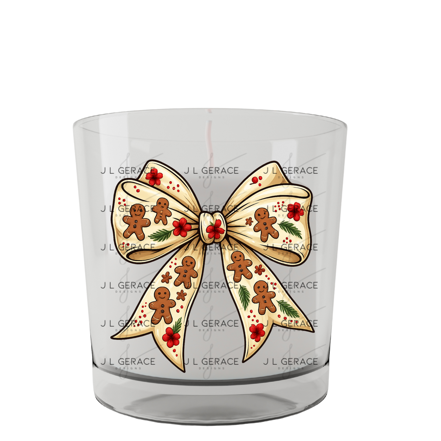 Gingerbread Christmas Bow PNG Clipart – Glossy Holiday Ribbon Design