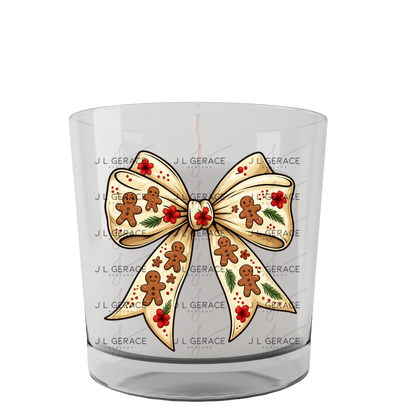 Gingerbread Christmas Bow PNG Clipart – Glossy Holiday Ribbon Design