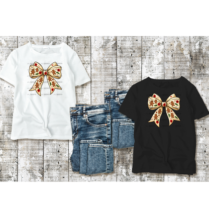 Gingerbread Christmas Bow PNG Clipart – Glossy Holiday Ribbon Design