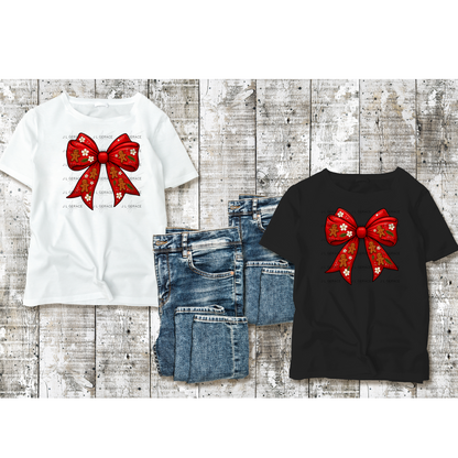 Gingerbread Red Christmas Bow PNG Clipart – Glossy Holiday Ribbon Design