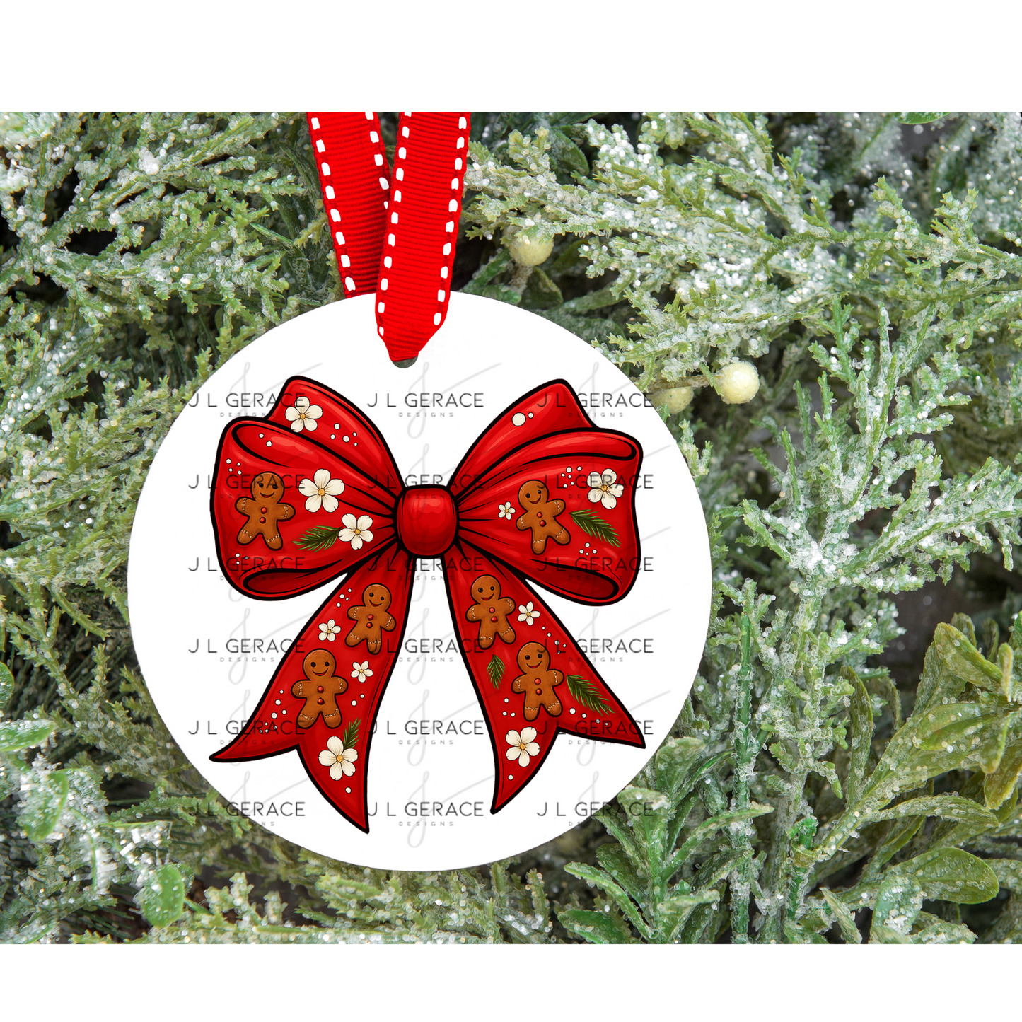 Gingerbread Red Christmas Bow PNG Clipart – Glossy Holiday Ribbon Design
