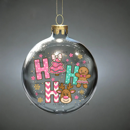 Ho Ho Ho Christmas PNG – Pink Cute Gingerbread, Reindeer & Tree Clipart
