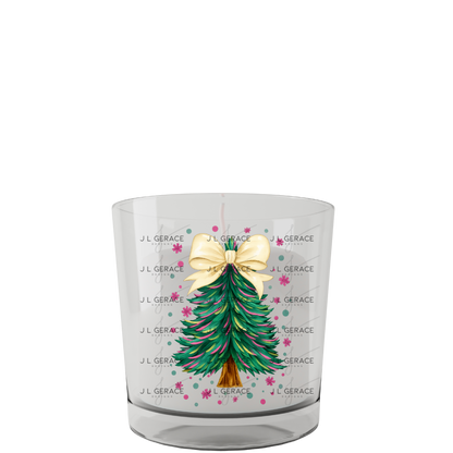 Gold Bow Christmas Tree PNG Clipart – Watercolor Pastel Holiday Design