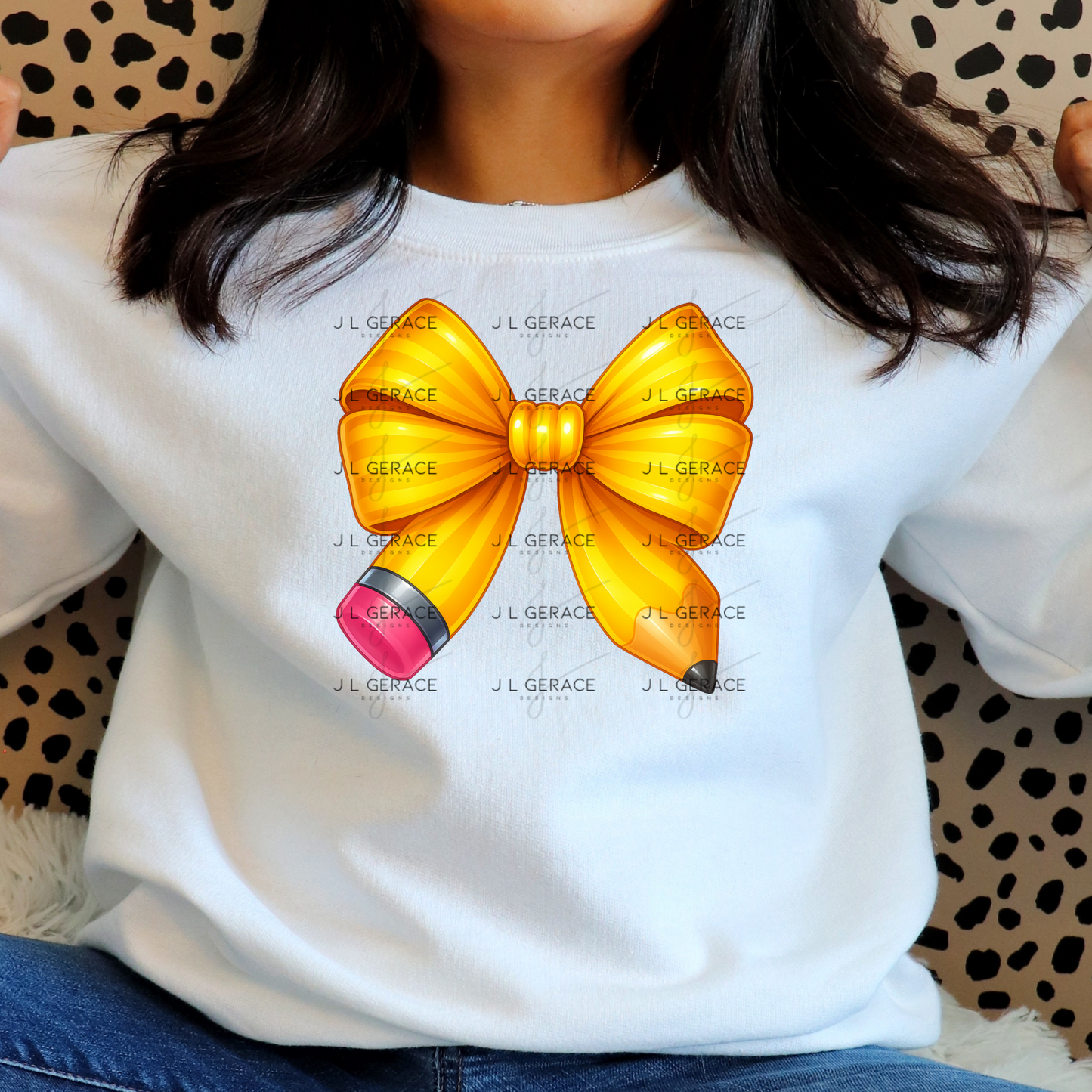 Yellow Pencil Bow PNG – Teacher Clipart