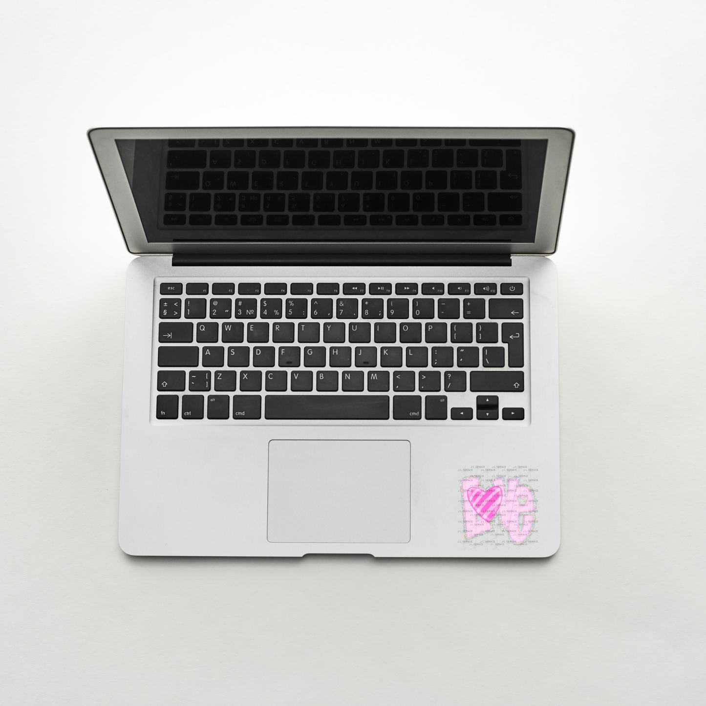 Pink Chunky Glitter with striped heart LOVE Valentine PNG