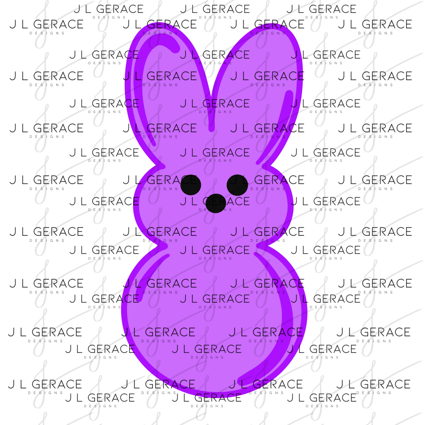 Purple Bunny Peep Easter Clipart Sublimation PNG