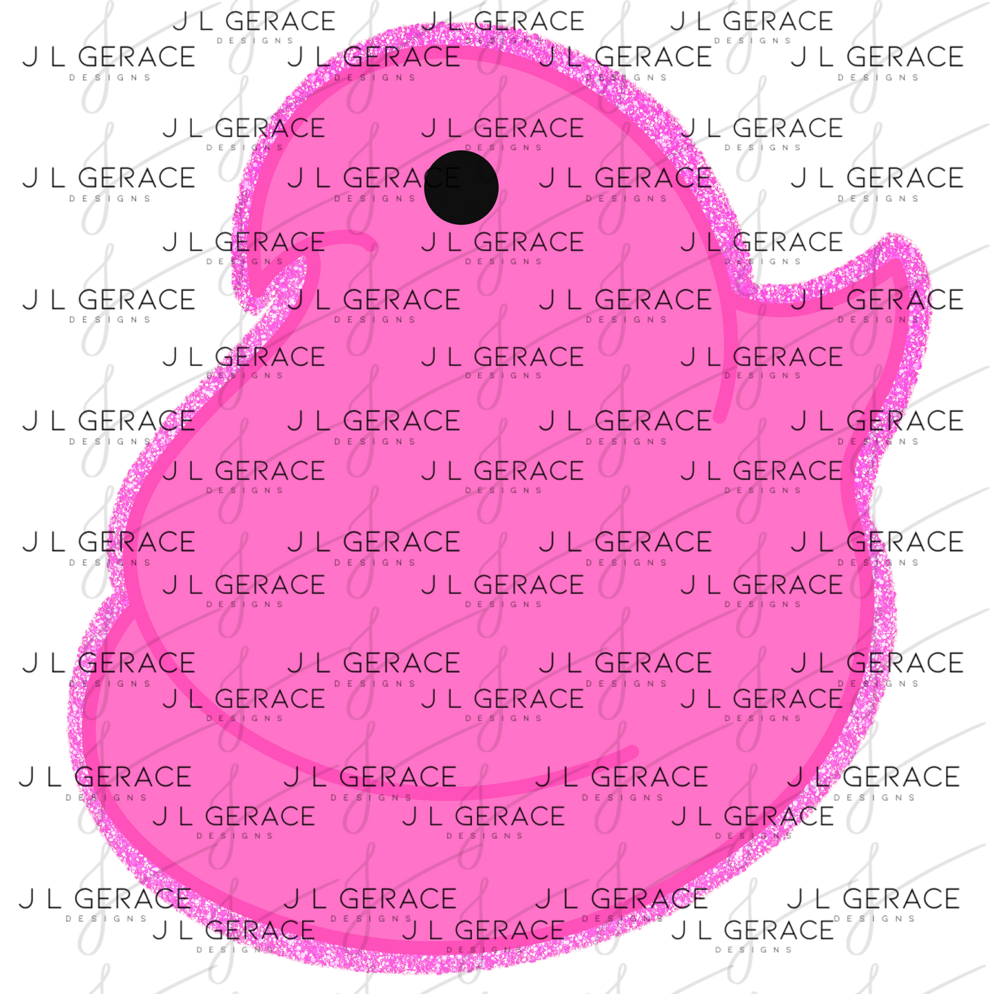 Pink Glitter Easter Peep Chick Clipart Sublimation PNG