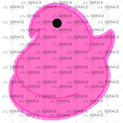 Pink Glitter Easter Peep Chick Clipart Sublimation PNG