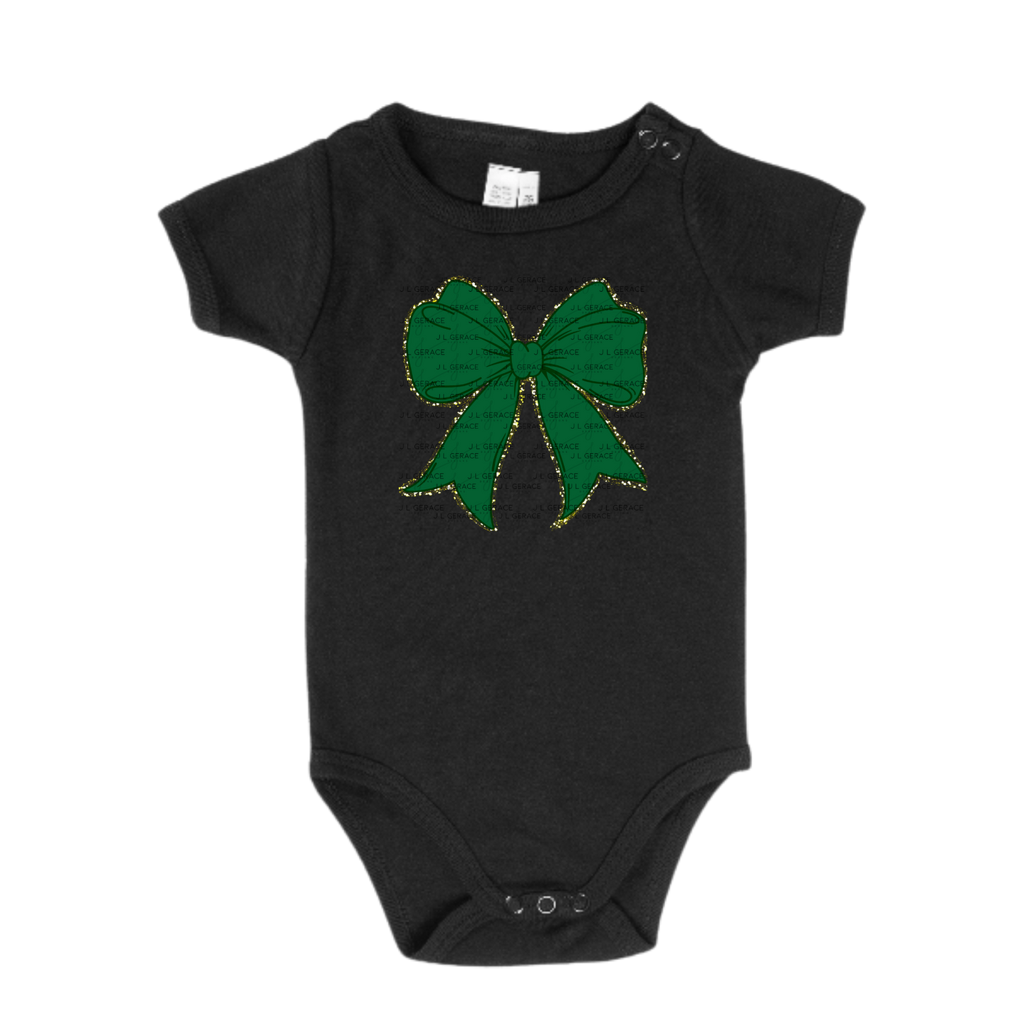 Green Bow PNG Gold Glitter String Outline St Patricks Day Sublimation Digital Download