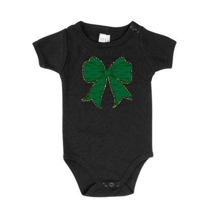 Green Bow PNG Gold Glitter String Outline St Patricks Day Sublimation Digital Download