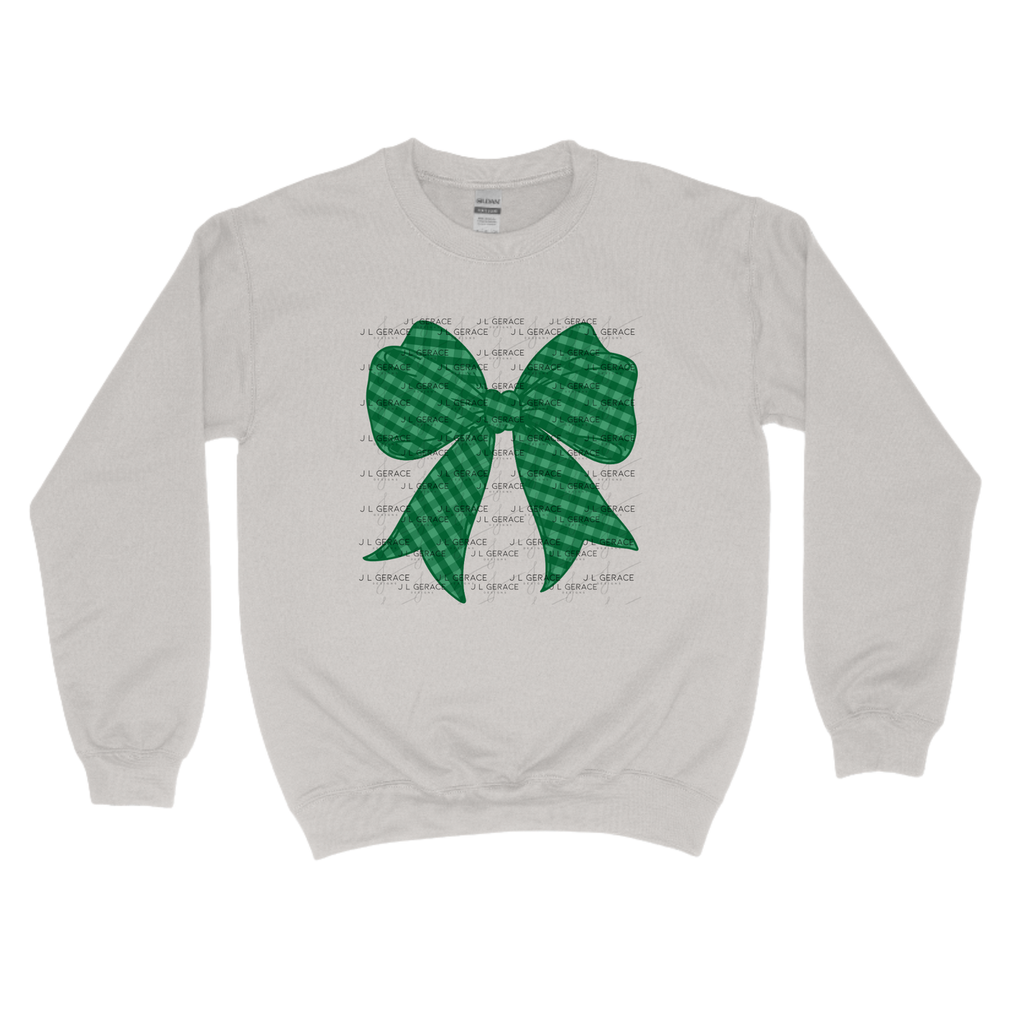 Green Gingham Bow PNG St Patricks Day Sublimation Clipart Digital Download