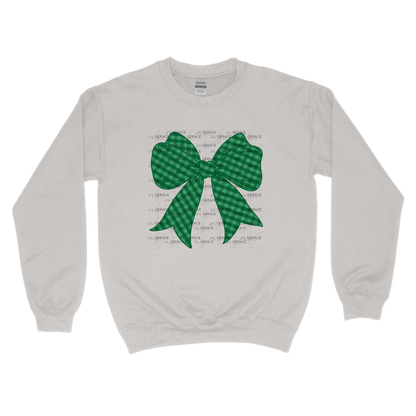 Green Gingham Bow PNG St Patricks Day Sublimation Clipart Digital Download