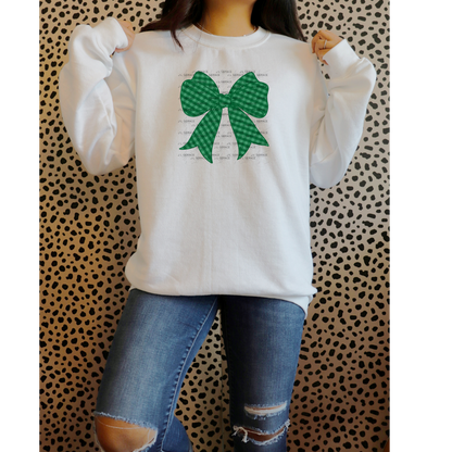 Green Gingham Bow PNG St Patricks Day Sublimation Clipart Digital Download