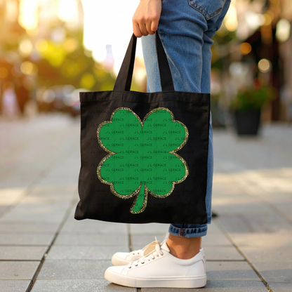 Shamrock PNG Gold Glitter Outline St Patricks Day Sublimation Digital Download