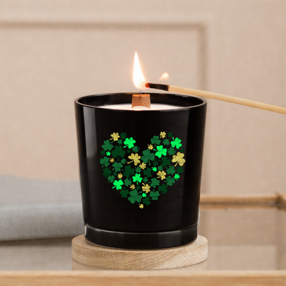 Shamrock Heart PNG Green Gold St Patricks Day Sublimation Design