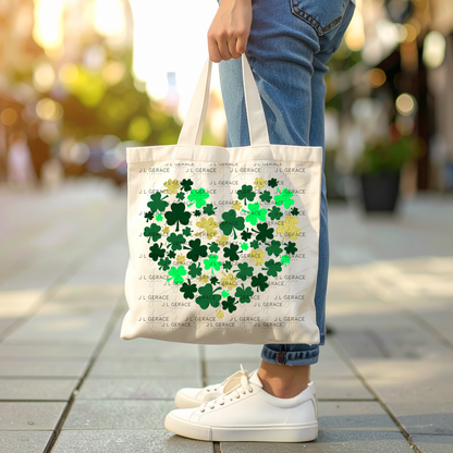 Shamrock Heart PNG Green Gold St Patricks Day Sublimation Design