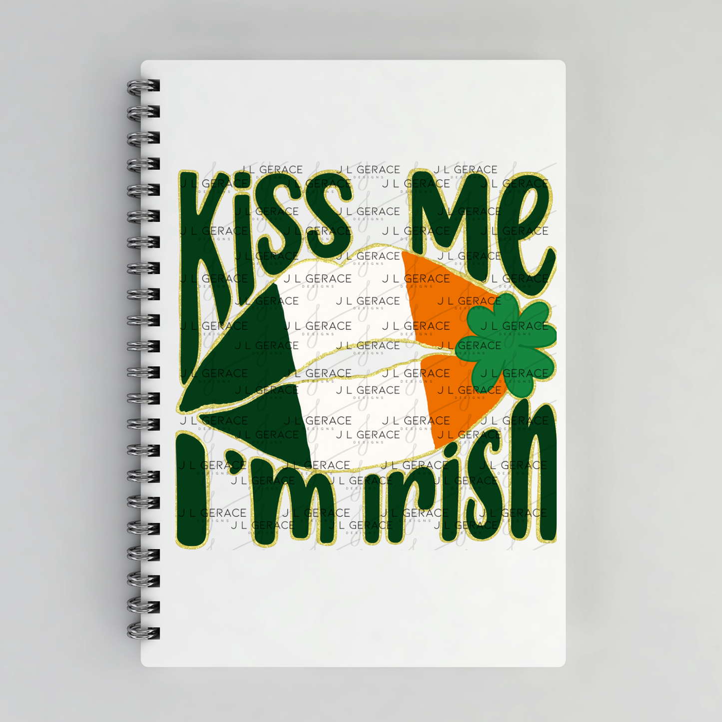 Kiss Me I’m Irish PNG Gold Glitter Outline Irish Flag Lips Digital Download