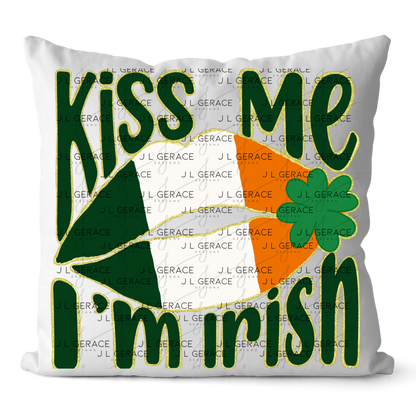 Kiss Me I’m Irish PNG Gold Glitter Outline Irish Flag Lips Digital Download