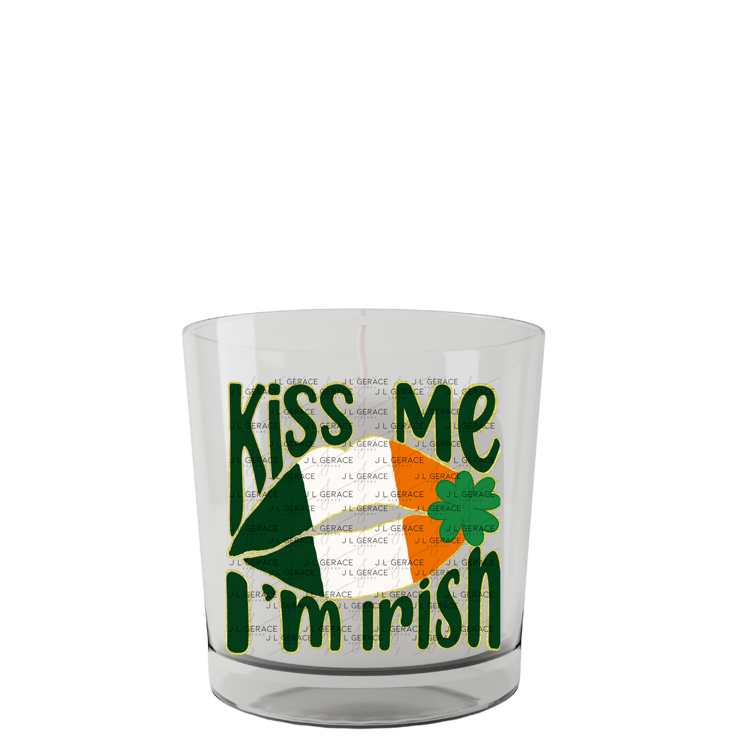 Kiss Me I’m Irish PNG Gold Glitter Outline Irish Flag Lips Digital Download